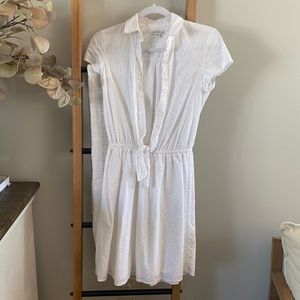 J. Crew Mercantile Eyelet Tie-Front Dress with buttons